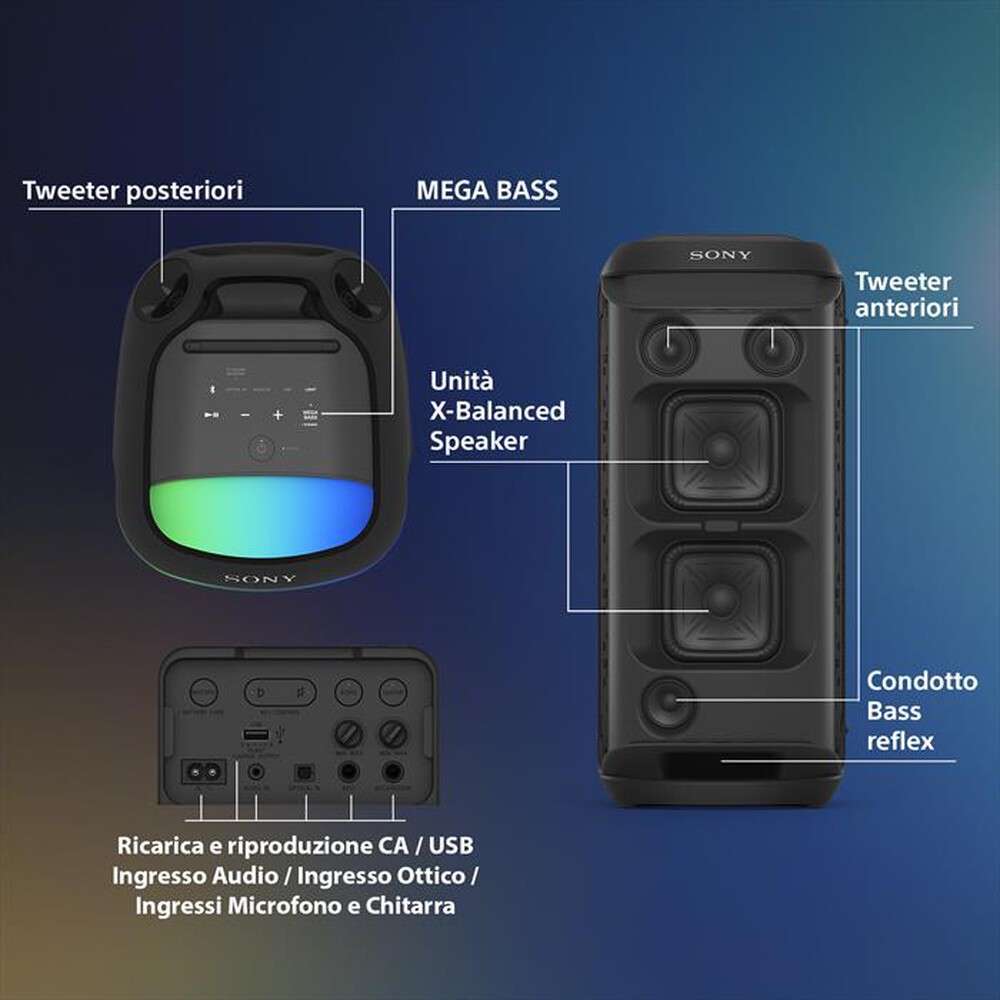 "SONY - Mini HiFi SRSXV800B.CEL-Nero"