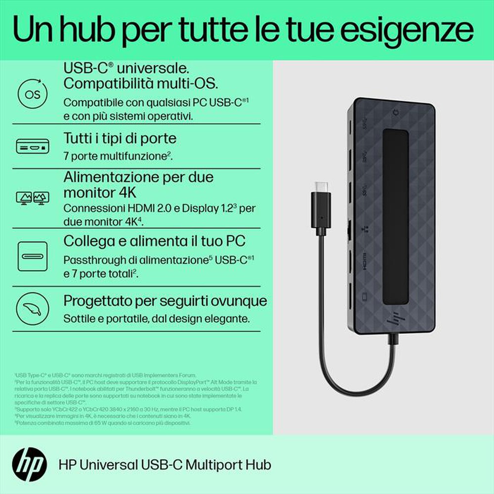 Immagine del prodotto HP - DOCKING STATION UNIVERSAL MULTIFUNZIONE USB-C-Nero