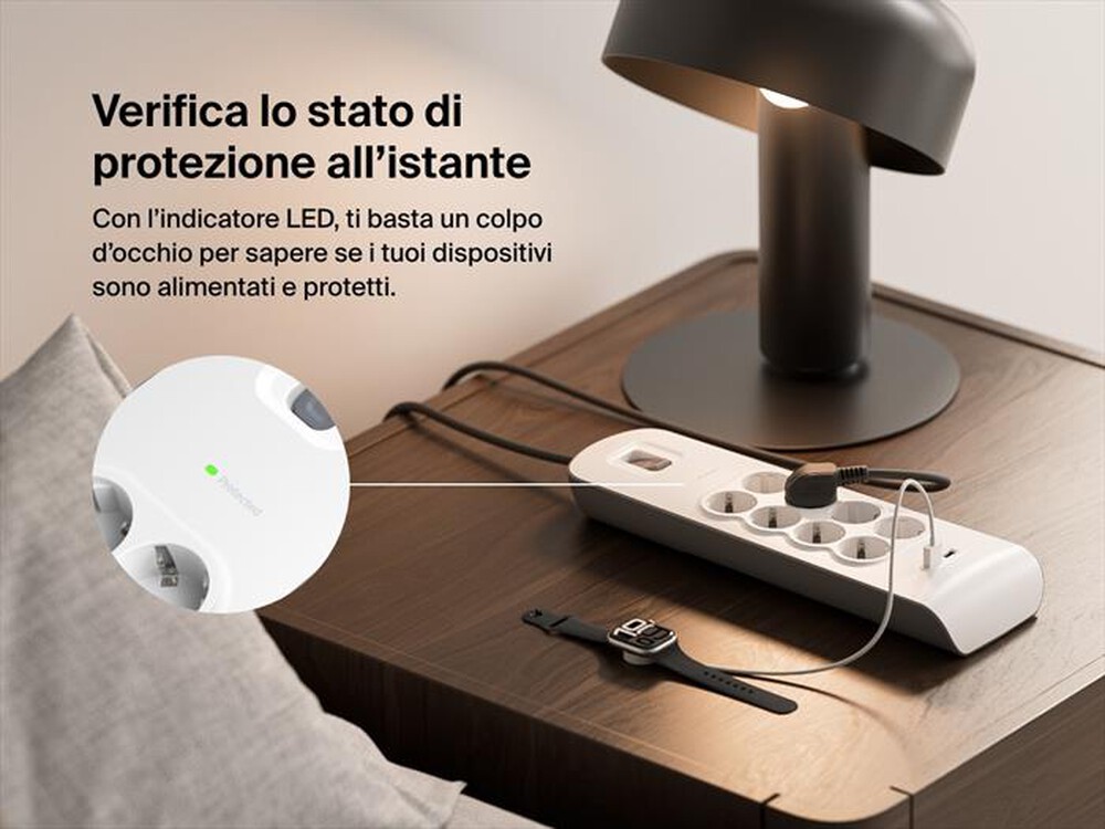 Immagine del prodotto BELKIN - Protezione dalle sovratensioni con 8 prese-Bianco