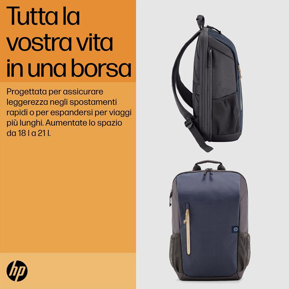 "HP - Zaino 18L TRAVEL 15.6 per laptop HP Travel 15.6-Blue Night"