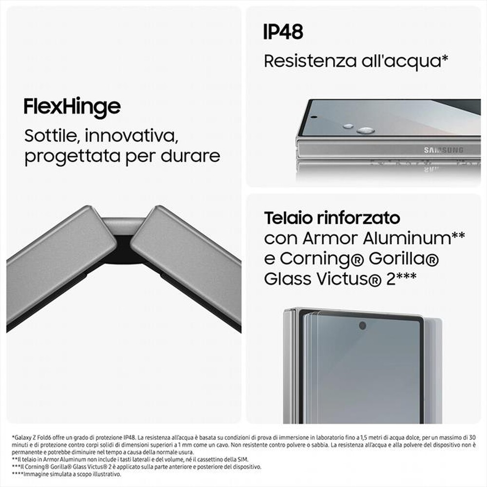Immagine del prodotto SAMSUNG - Galaxy Z Fold6 12GB + 1TB-Silver Shadow