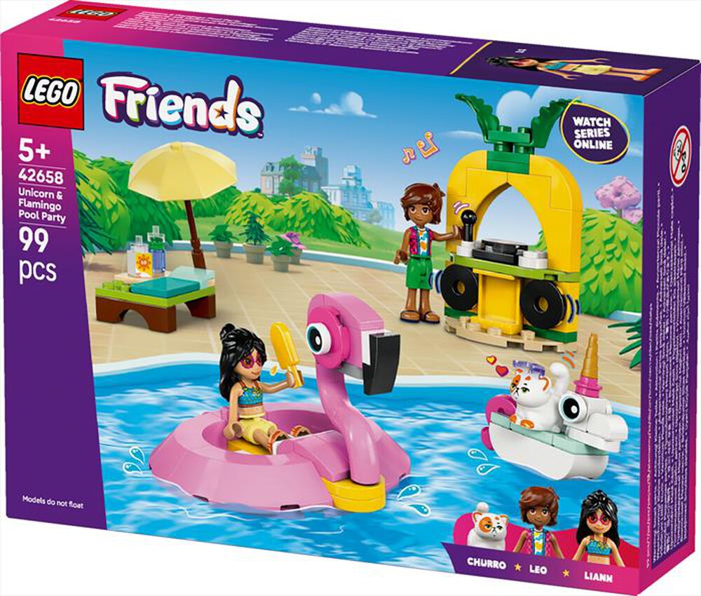 "LEGO - POOL PARTY CON UNICORNO E FENICOTTERO-,"