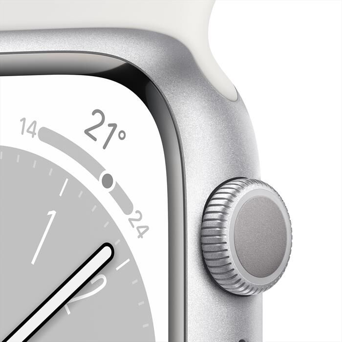 APPLE - Watch Series 8 GPS 45mm Alluminio-Argento - Bianco