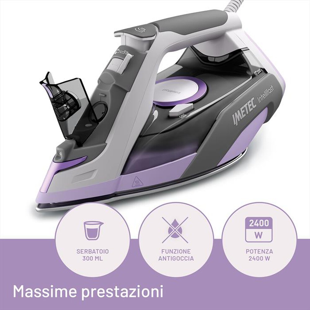 Immagine del prodotto IMETEC - Ferro da stiro a vapore INTELLIFAST-Grigio/Viola