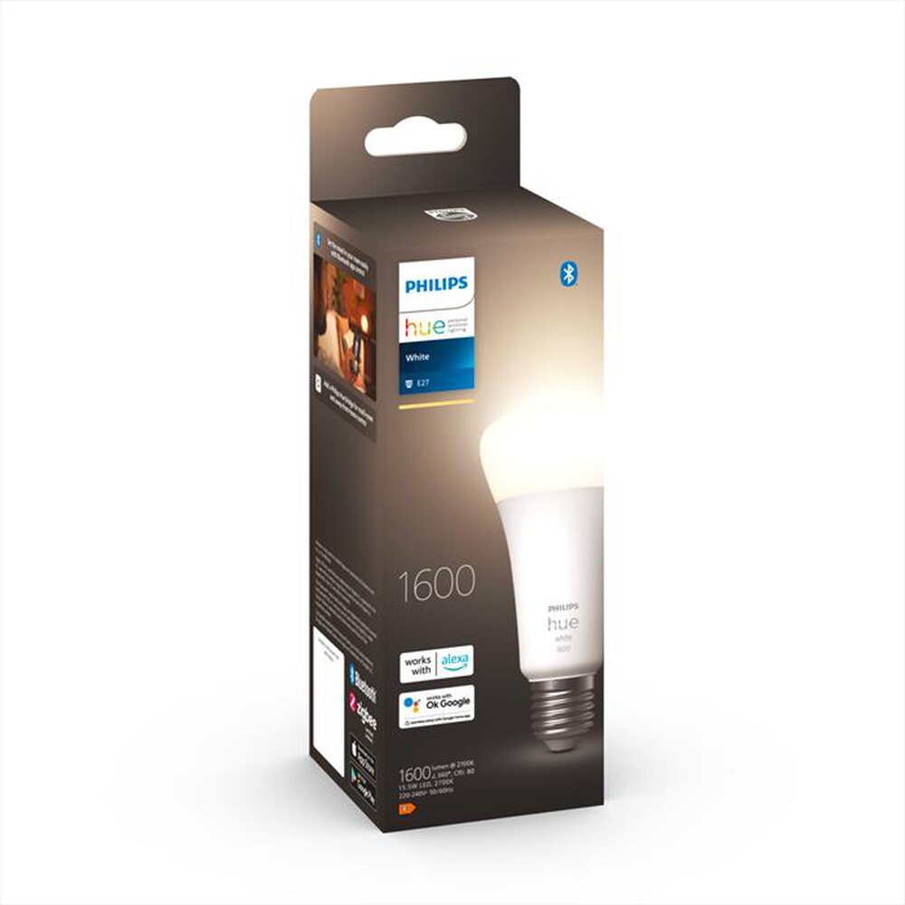 "PHILIPS - HUE WHITE LAMPADINA E27 15.5W-Luce Bianca Dimmerabile"