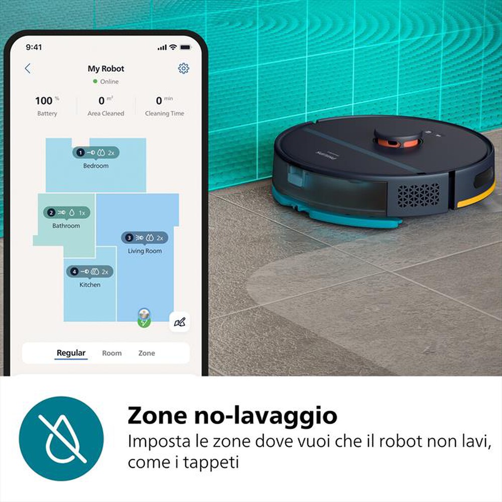 "PHILIPS - Aspirapolvere robot SERIE 2000 +STAZIONE XU2100/10-Nero"
