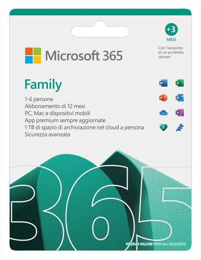 MICROSOFT - 365 Family Extra Time 15 Mesi