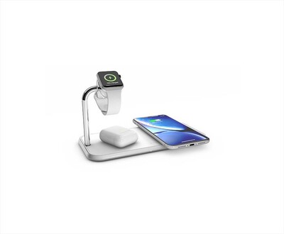 ZENS - TAPPETINO DI RICARICA WIRELESS QI DOPPIO + WATCH 1-bianco