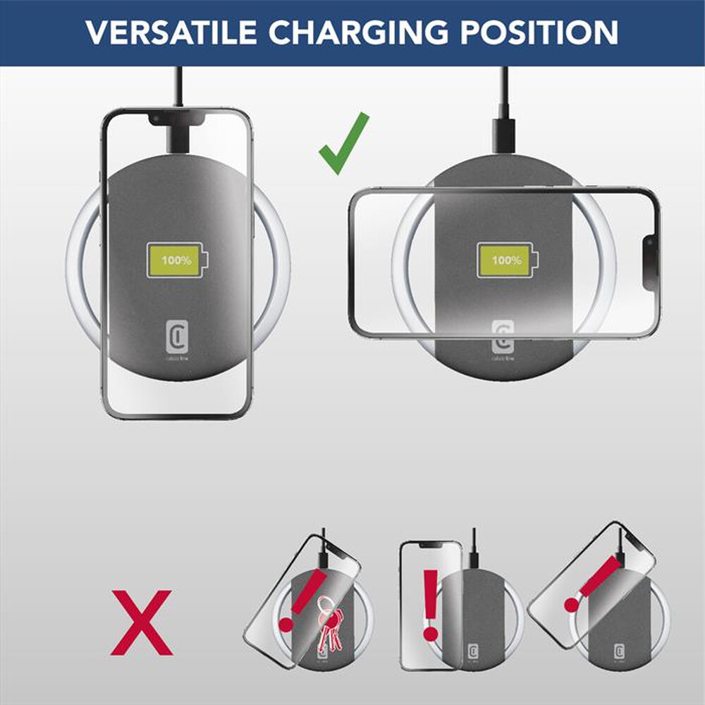 "CELLULARLINE - Caricatore da rete ARENA 15W WIRELESS CHARGER-Black"