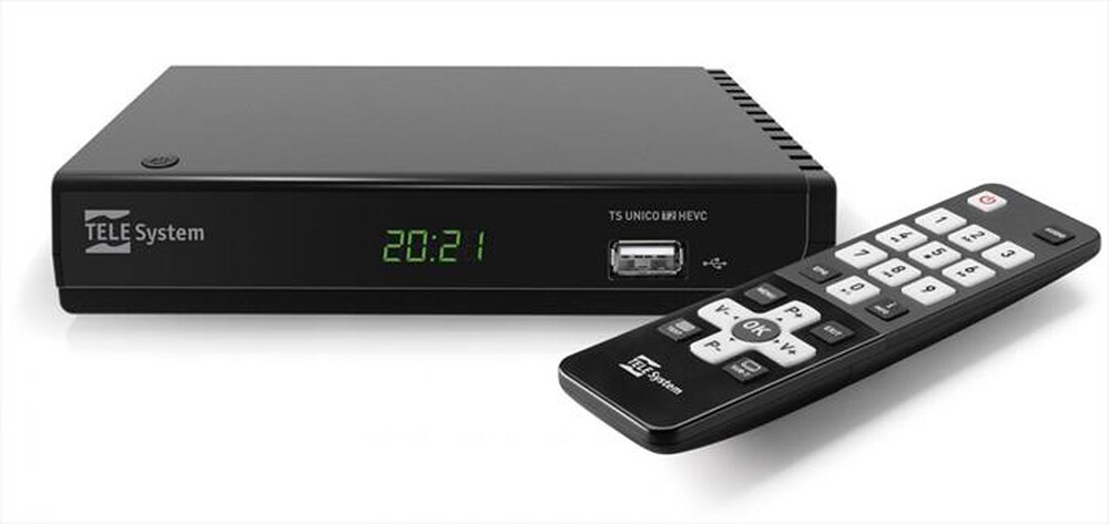 TELESYSTEM - Ricevitore digitale TS UNICO T2 HEVC 10 BIT-Black