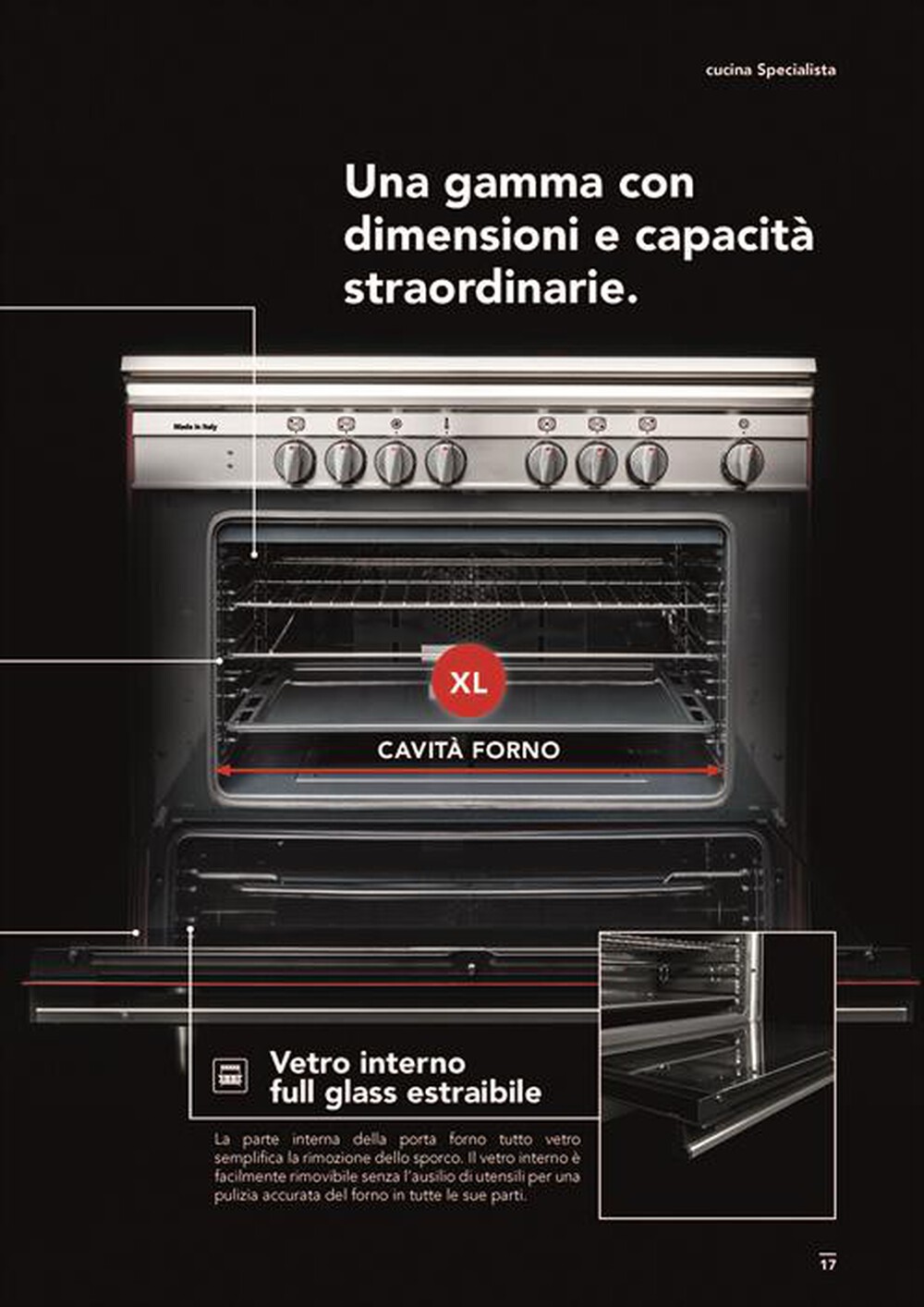 "GLEM GAS - Cucina elettrica ST965MRS Classe A+-Rosso Pomodoro"