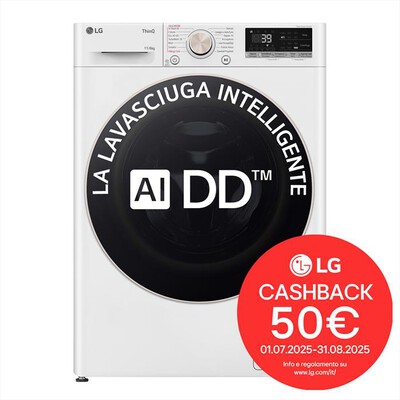 LG - Lavasciuga AI DD D4R7011TSWG 11/6 Kg Classe A-Bianca