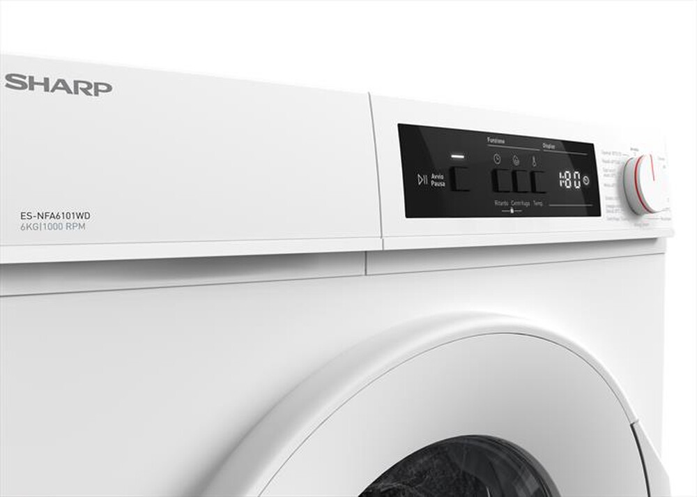 "SHARP - Lavatrice ES-NFA6101WD 6 Kg Classe D-Bianco"