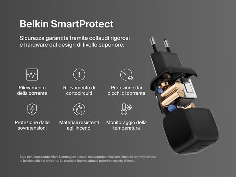 Immagine del prodotto BELKIN - Caricabatteria da parete USB-C compatto da 45 W-Nero
