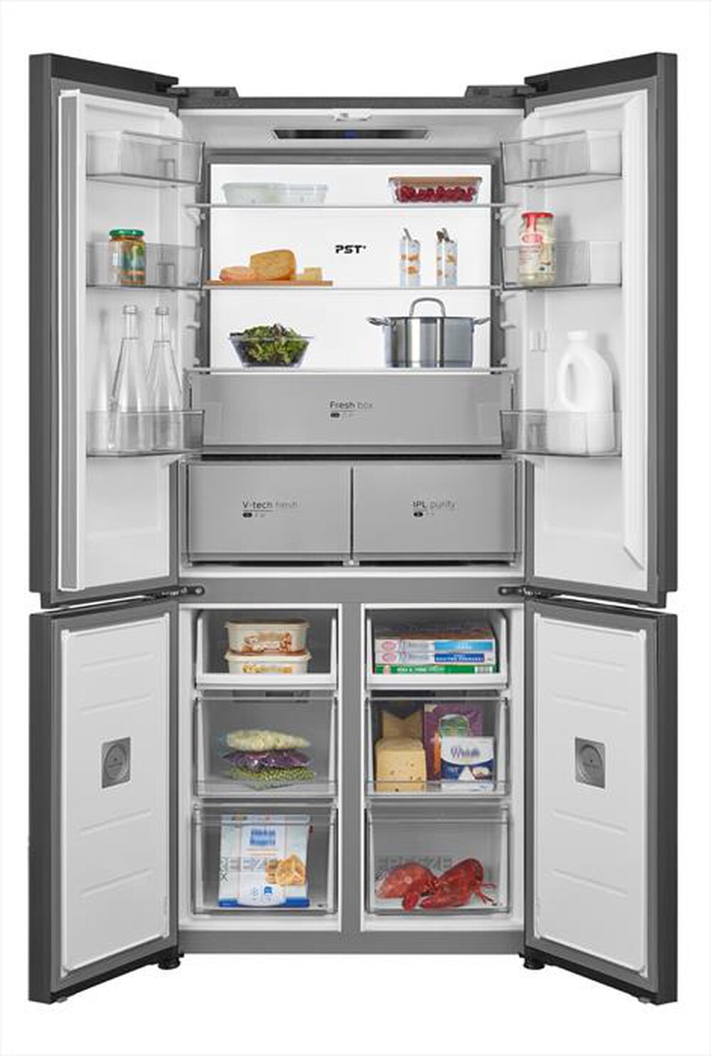 Immagine del prodotto MIDEA - Frigorifero 4 porte MDRM706BIE70 Classe E 515 lt-Vetro, Grigio