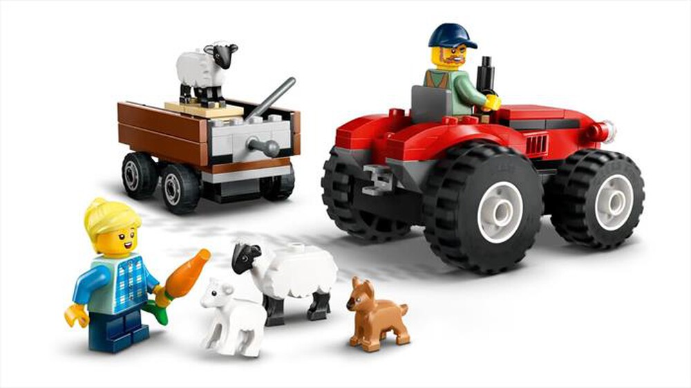 "LEGO - CITY Trattore agricolo rosso con rimorchio - 60461-Multicolore"