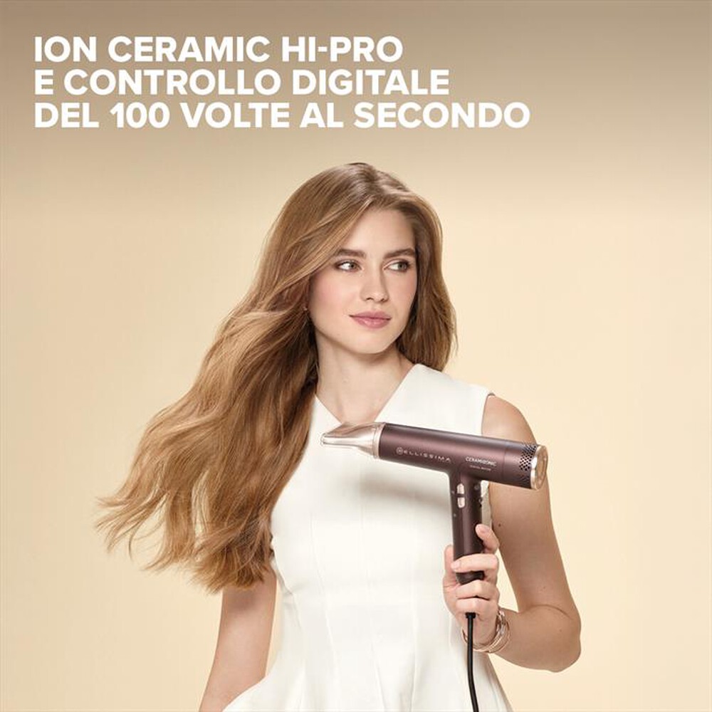 Immagine del prodotto BELLISSIMA IMETEC - ASCIUGACAPELLI DIGITALE CERAMISONIC-Deep brown, Rose nude