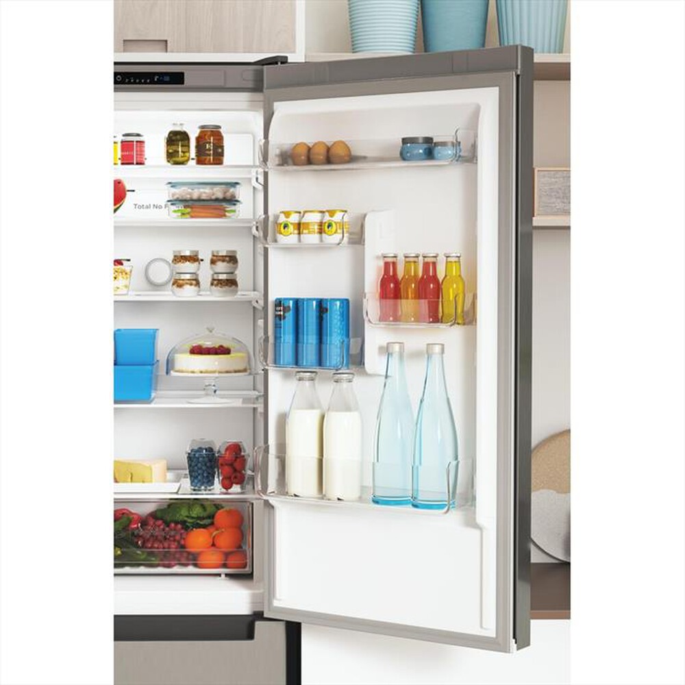 "INDESIT - Frigorifero combinato PUSH&GO INFC9 TI22X Classe E-Stainless steel"