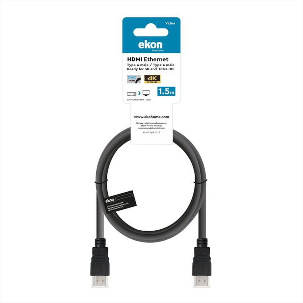 "EKON - Cavo HDMI ECVXHDMI4K15MMK-Nero"