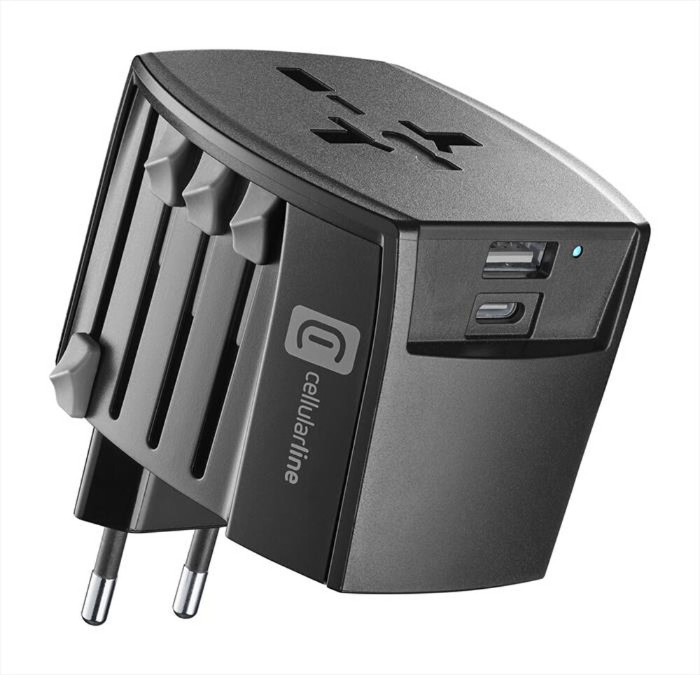 "CELLULARLINE - WORLD TRAVEL CHARGER-Black"