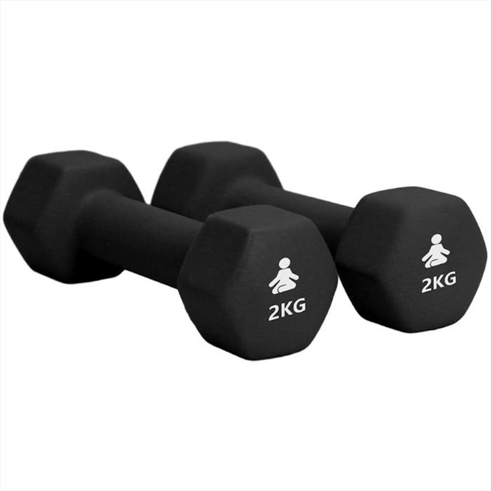 "FITPADDY - MANUBRI DUMBBELL 2 KG - 2 PEZZI-nero"