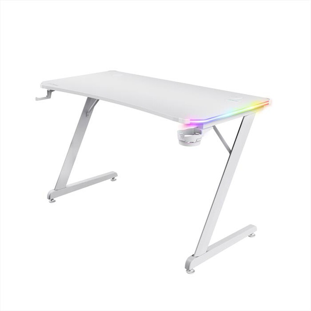 "TRUST - Scrivania gaming illuminata a LED GXT709W-White"