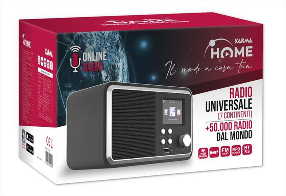 Immagine del prodotto KARMA - Radio sveglia HOME-Nero