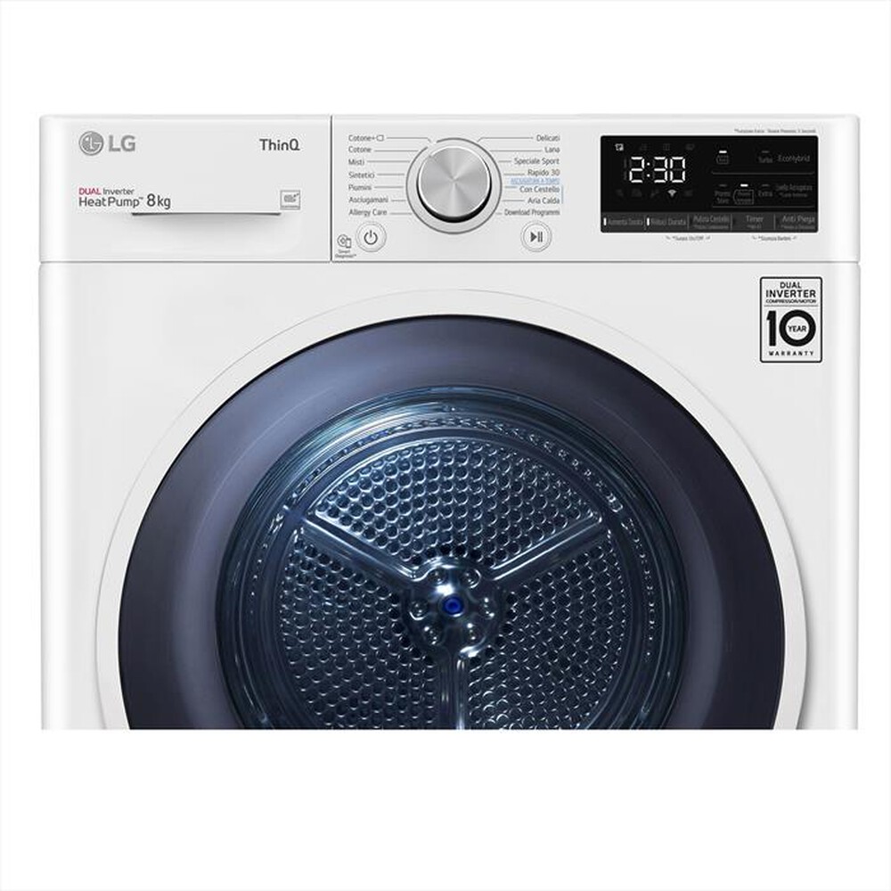 "LG - Asciugatrice RH80V9AVHN - 8 Kg - A+++-Bianco"