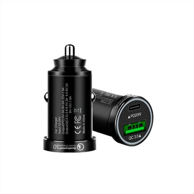 TECHLIFE - Alimentatore da auto USB doppia porta TLMT0042-Nero