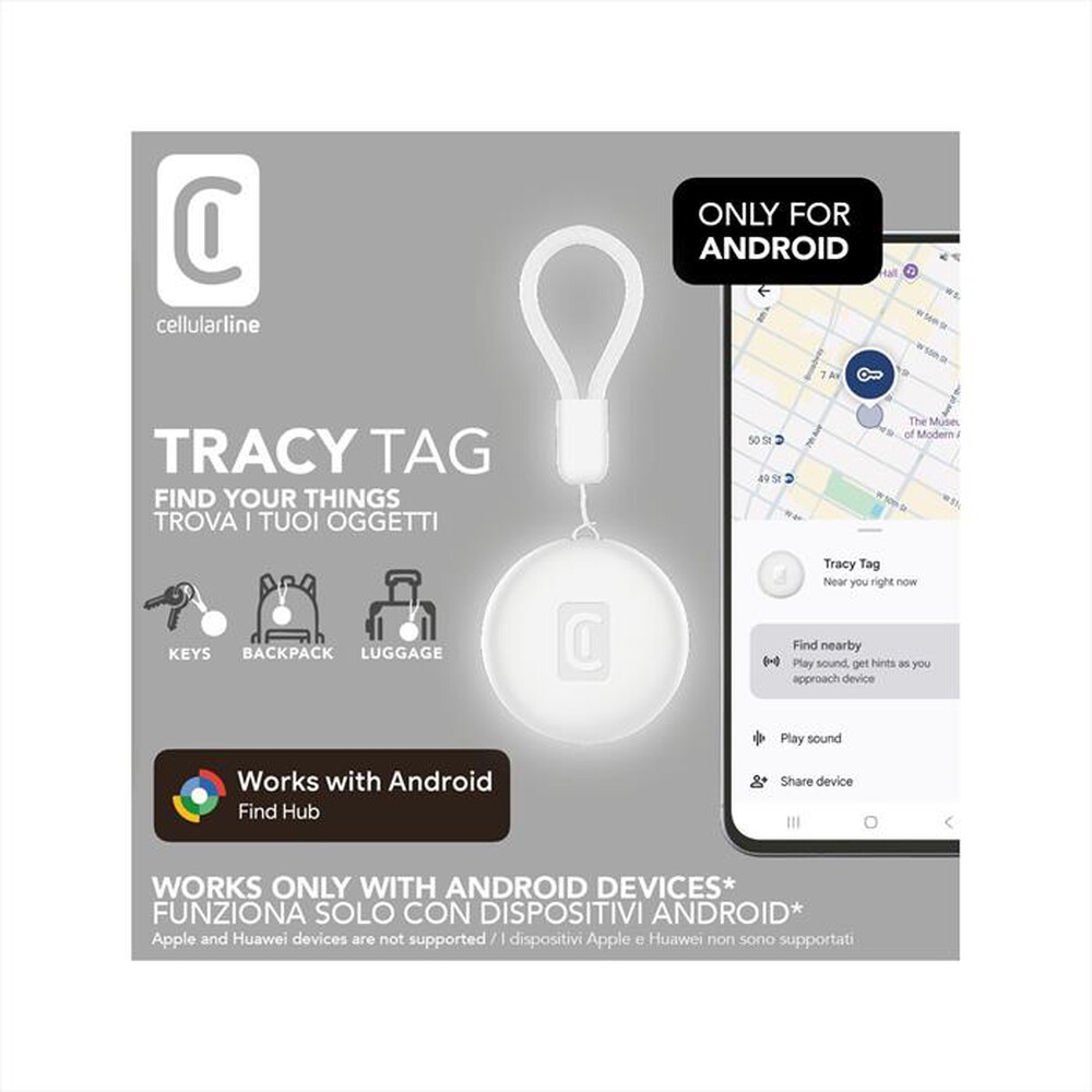 Immagine del prodotto CELLULARLINE - TRACY TAG FOR ANDROID-Bianco