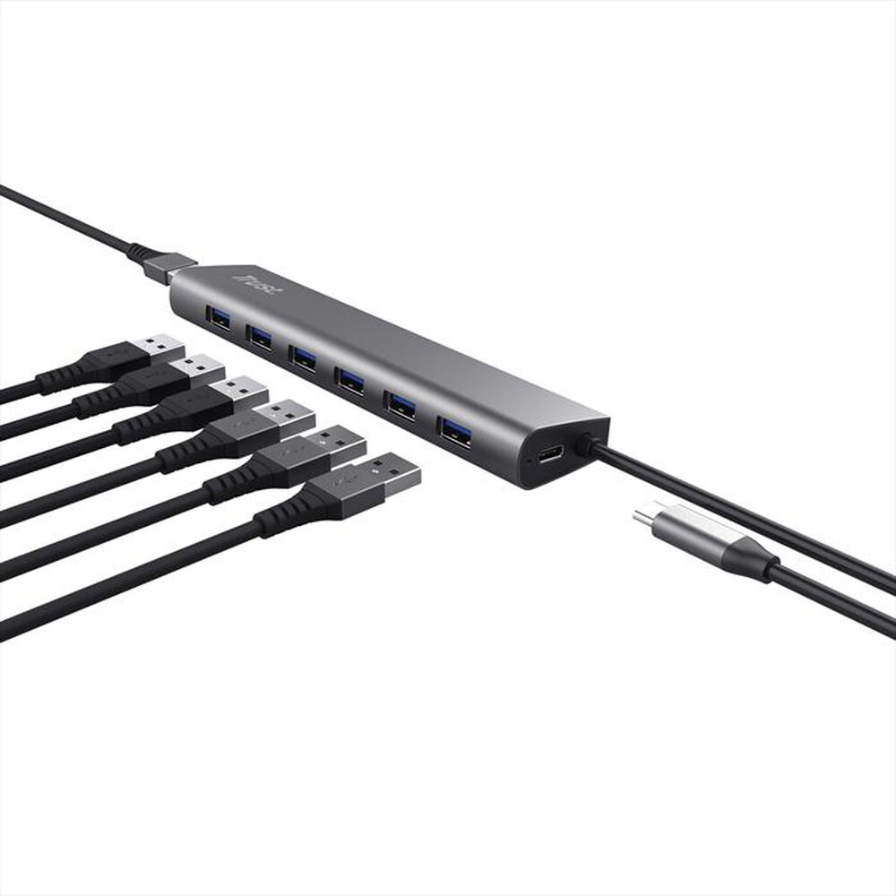 "TRUST - HALYX 7 PORT USB HUB-Grey"