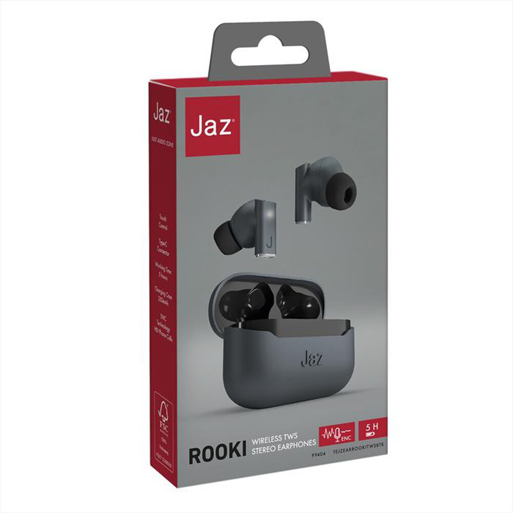 "JAZ - Auricolare bluetooth TEJZEARROOKITWSBTK-Nero"