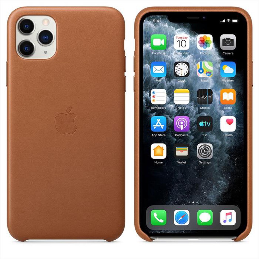 "APPLE - Custodia in pelle per iPhone 11 Pro Max-Saddle Brown"
