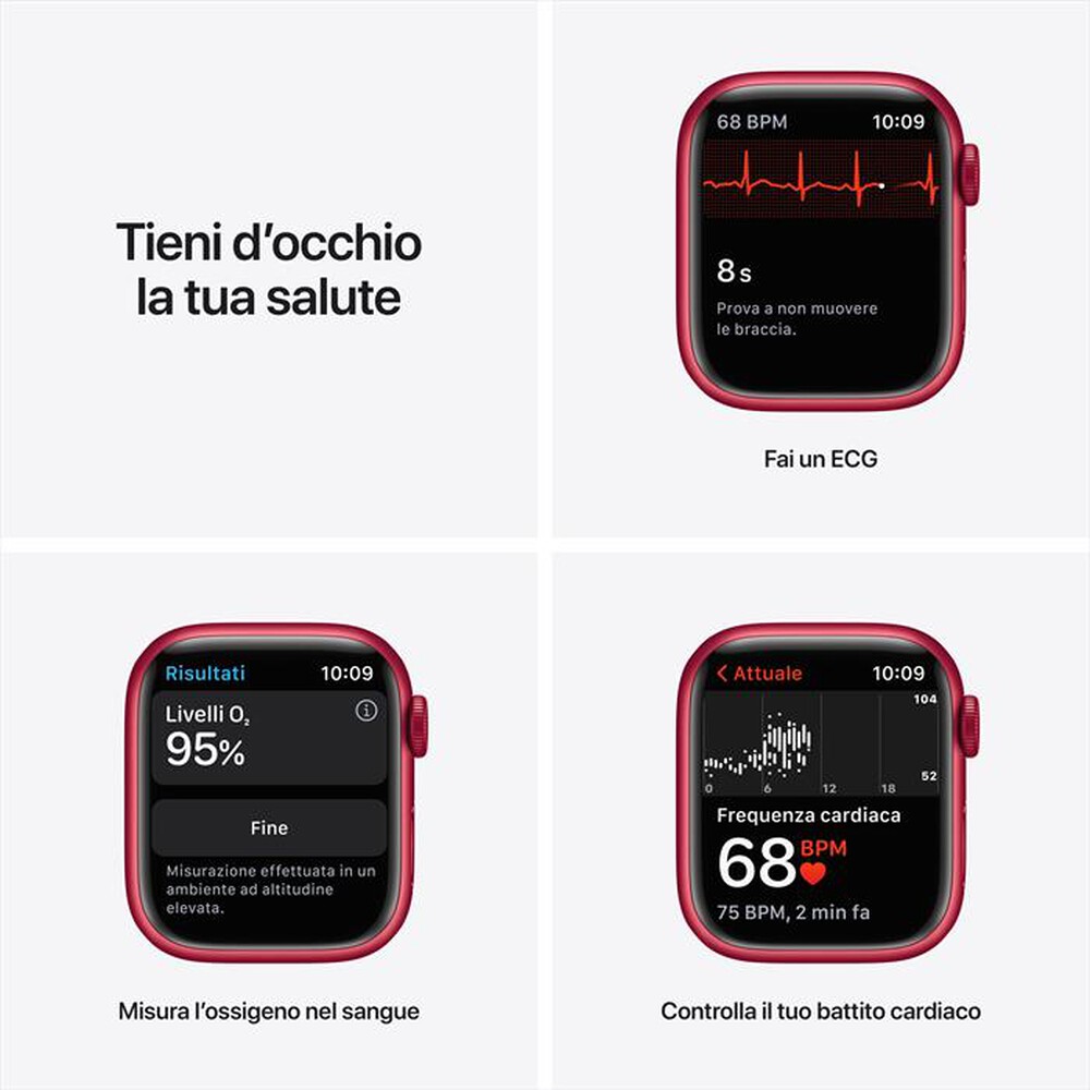 "APPLE - Watch Series 7 GPS 41mm Alluminio-Sport Band (PRODUCT)RED"