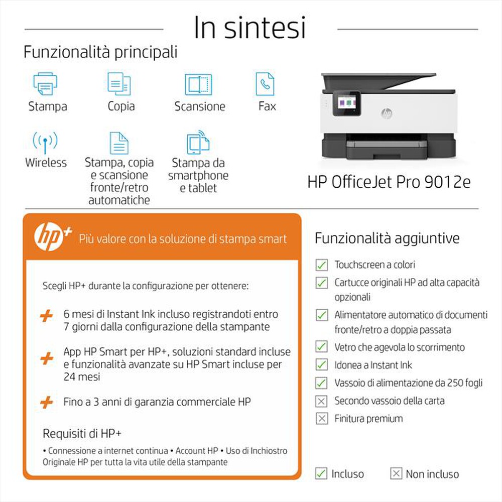 "HP - OFFICEJET PRO 9012E 6 MESI DI INSTANT INK CON HP+-Gray"