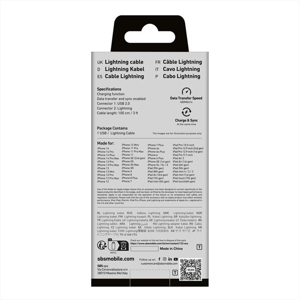 Immagine del prodotto SBS - TECABLEUSBIP589K-Nero