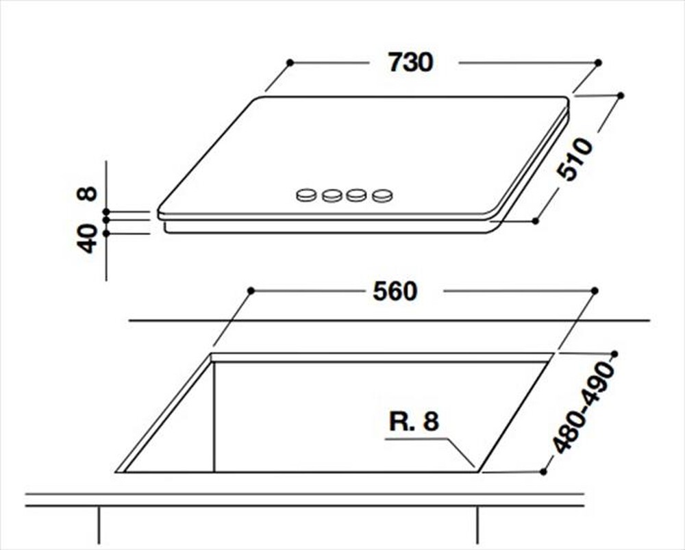 Immagine del prodotto WHIRLPOOL - Piano cottura a gas GOA 7523/NB 5 fuochi 73cm
