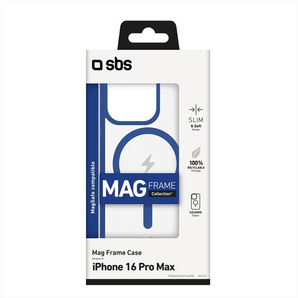 "SBS - Cover Mag Frame iPhone 16 Pro Max TEMAGCOLIP1667PB-Blu"