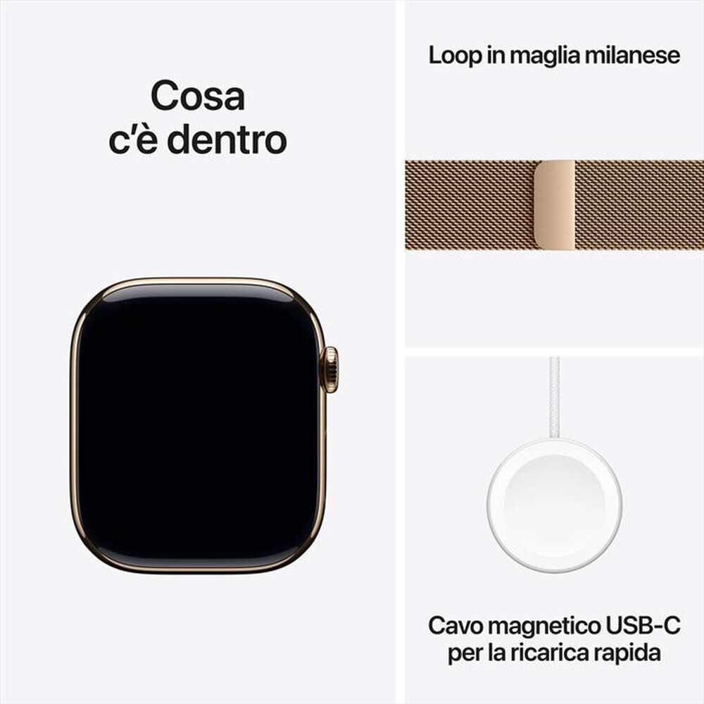 Immagine del prodotto APPLE - WATCH SERIES 11GPS + CELLULAR 46MM- S/M-Oro Loop Milanese Oro