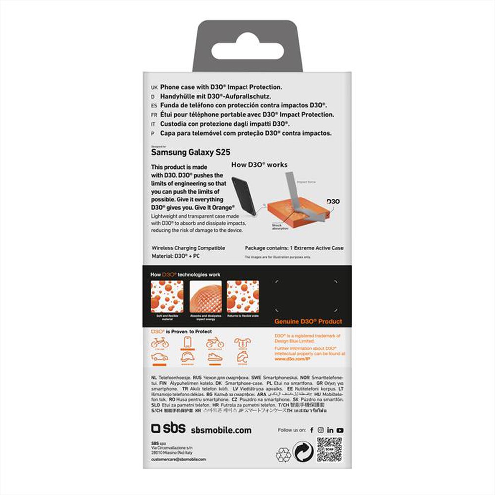 Immagine del prodotto SBS - Cover TED3OCOVSAS25 per Samsung S25-Trasparente