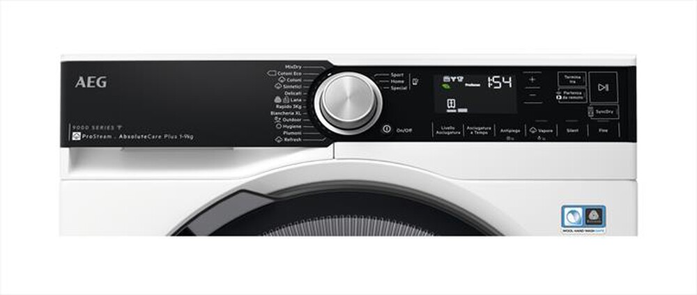 "AEG - Asciugatrice TR9T94ABYS 9 kg Classe A+++-Bianco/oblò nero"