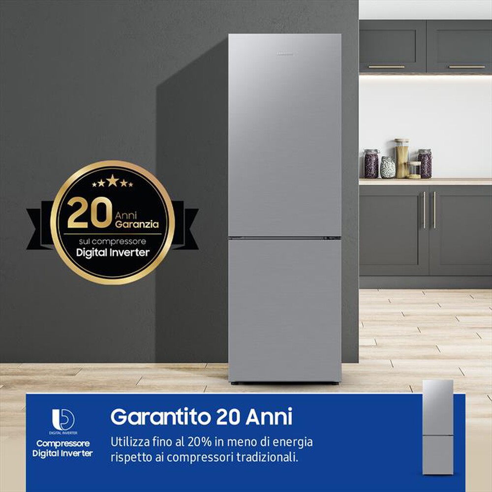 "SAMSUNG - Frigorifero combinato RB33B610ESA/EF ClasseE 344lt-SILVER INOX"