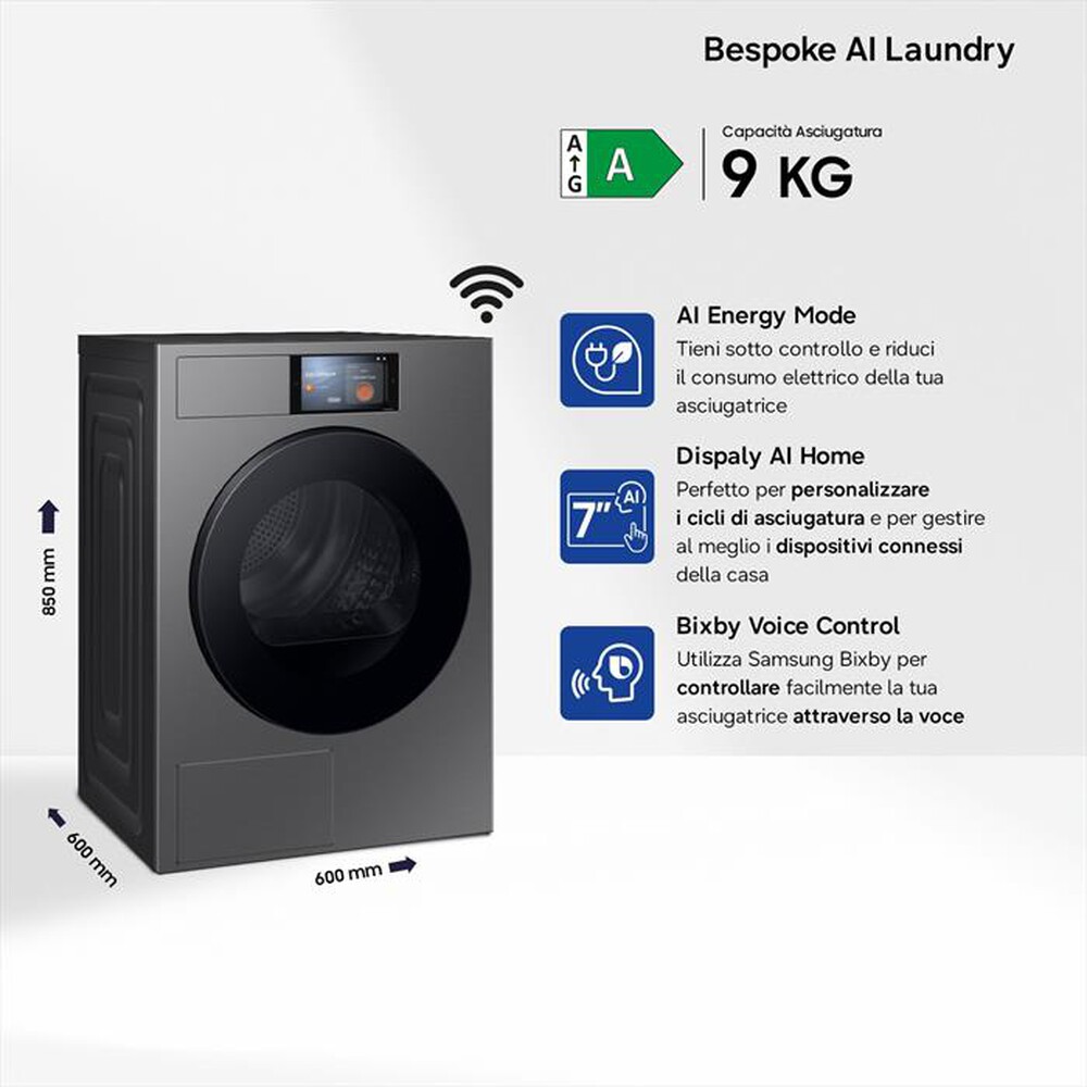 Immagine del prodotto SAMSUNG - Asciugatrice DV90F09F4SU3 9Kg Classe A-Nero