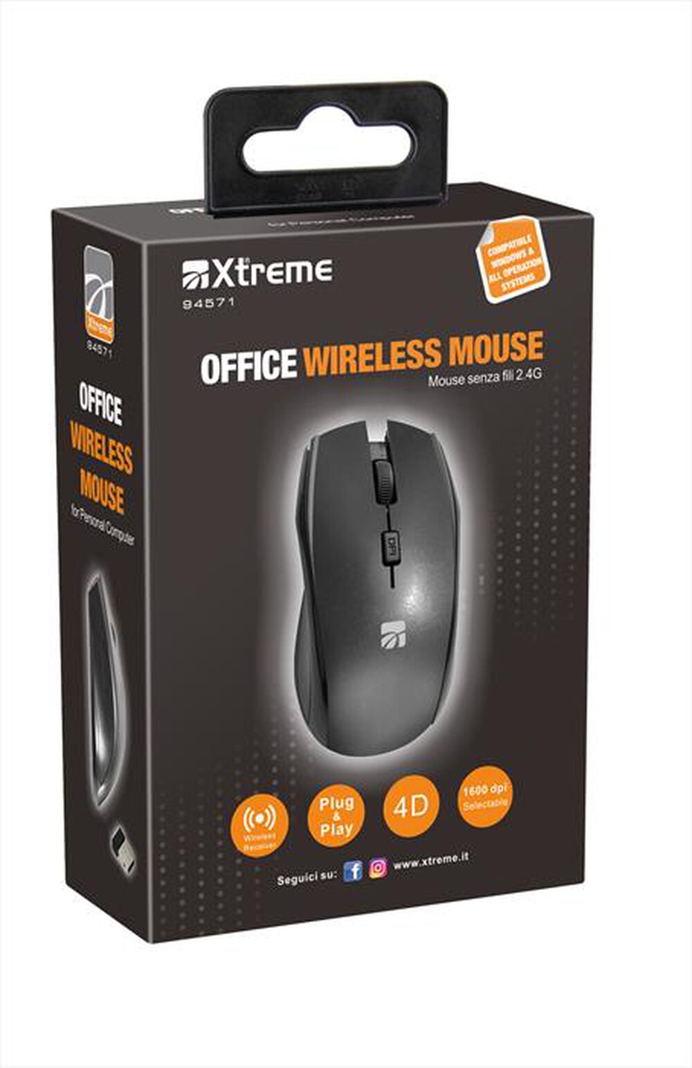 "XTREME - OFFICE MOUSE WIRELESS 2.4G-NERO"