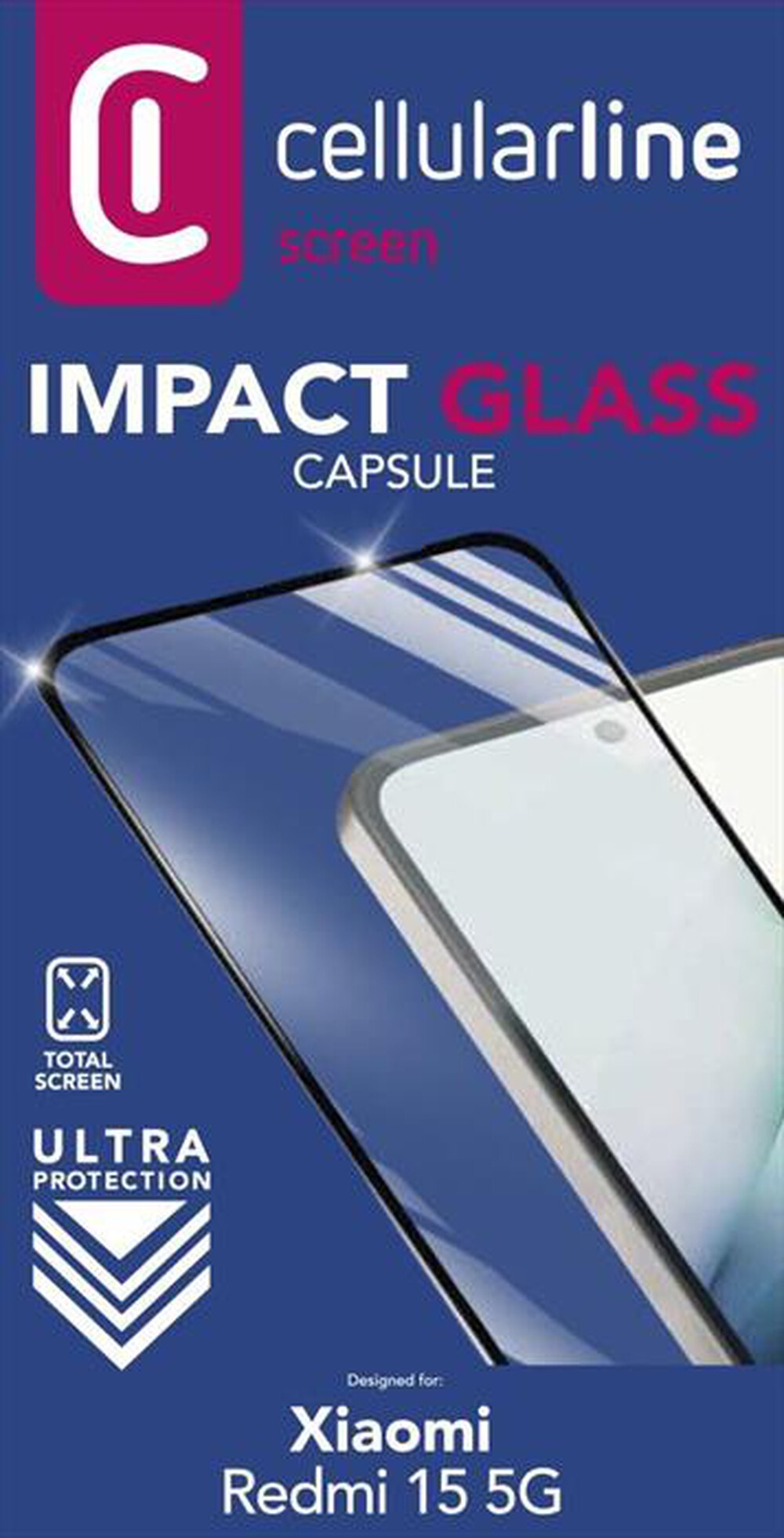 Immagine del prodotto CELLULARLINE - Vetro temperato ultra resistente per REDMI 15 5G-Trasparente
