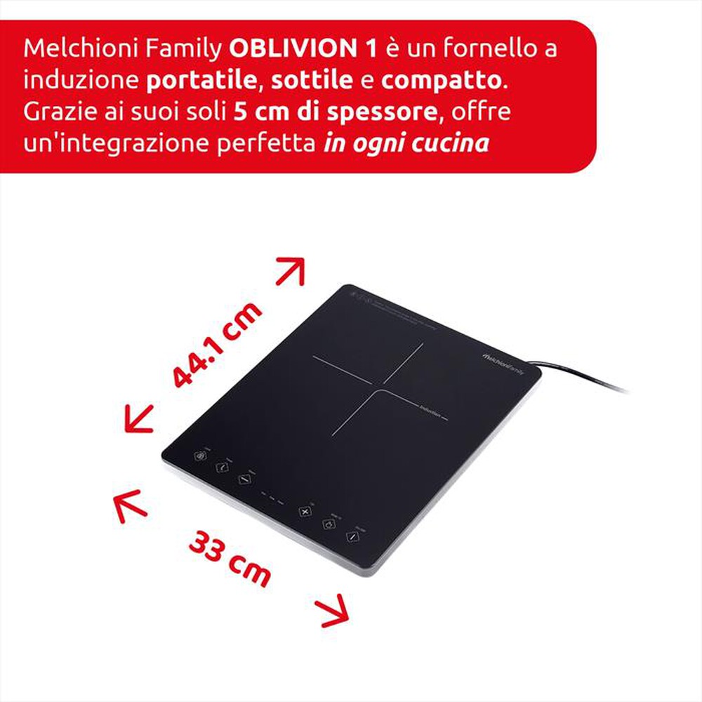 Immagine del prodotto MELCHIONI FAMILY - Piastra a induzione 1 fuoco OBLIVION 1-nero