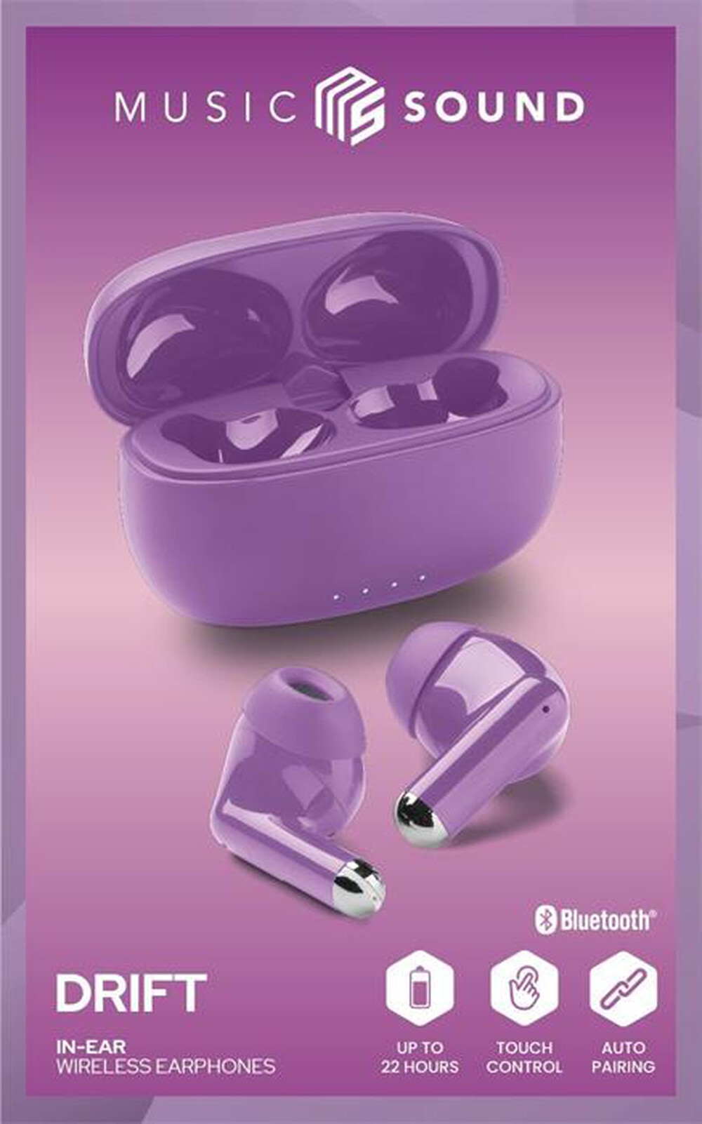 Immagine del prodotto MUSIC SOUND - Auricolare Bluetooth in-ear DRIFT-Viola