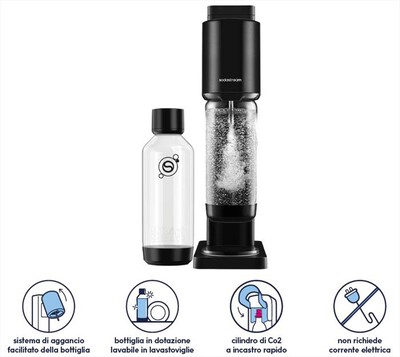 SODASTREAM - Gasatore FRESH CON 2 BOTTIGLIE-NERO
