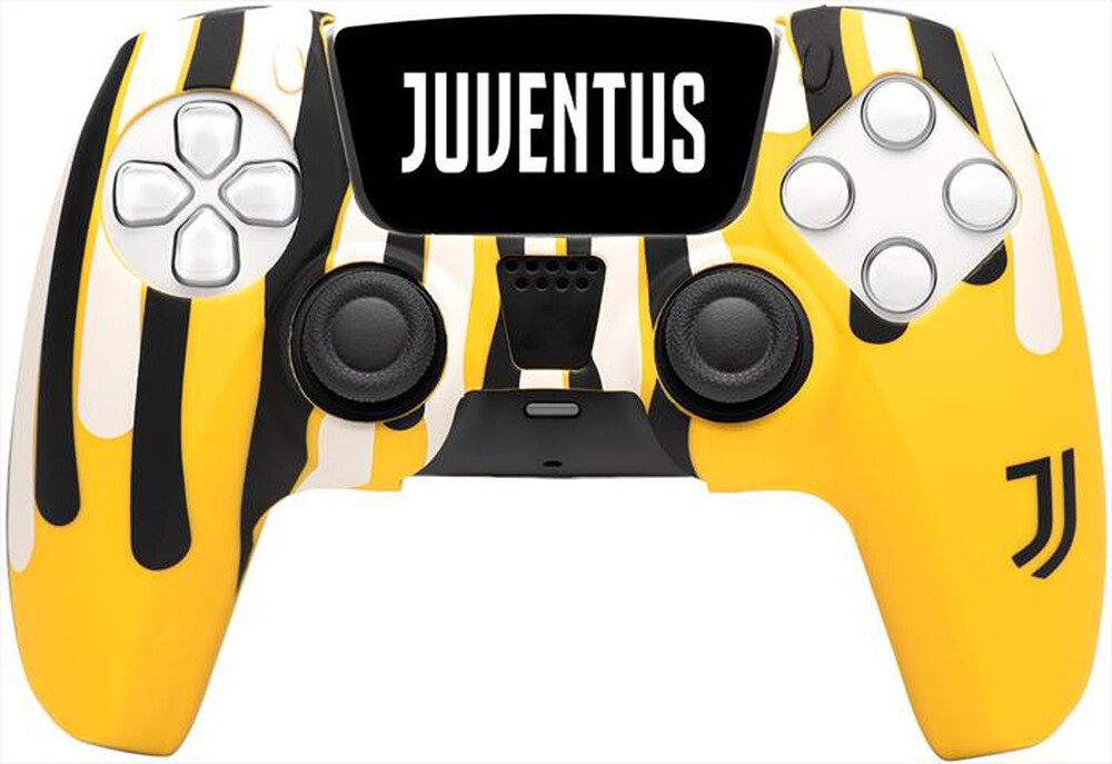 "QUBICK - CONTROLLER SKIN JUVENTUS PAINT BLEED (PS5)-Binco, Nero e Giallo"
