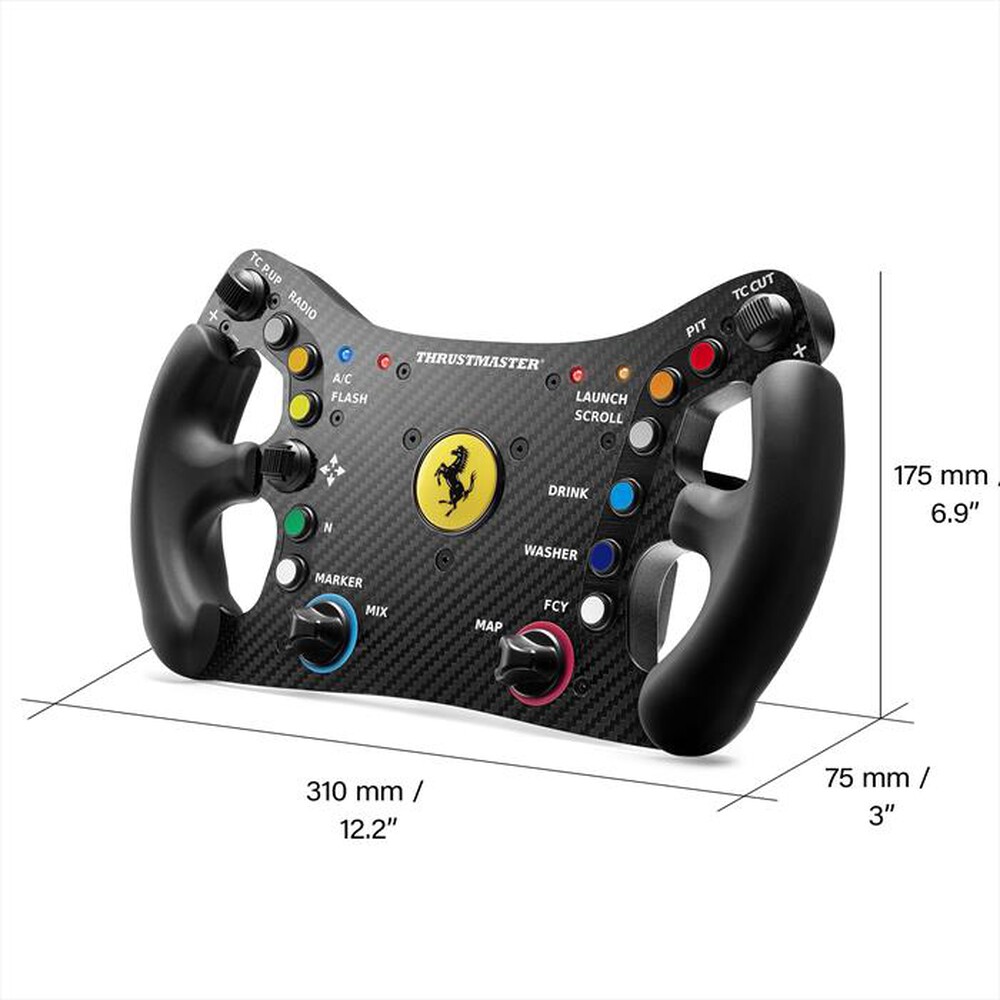 "THRUSTMASTER - Replica del volante FERRARI 488 GT3 WHEEL ADD-ON-Nero"
